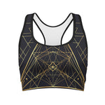 Geometric Pyramid Print Women's Sports Bra