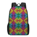 Geometric Rainbow Pattern Print 17 Inch Backpack