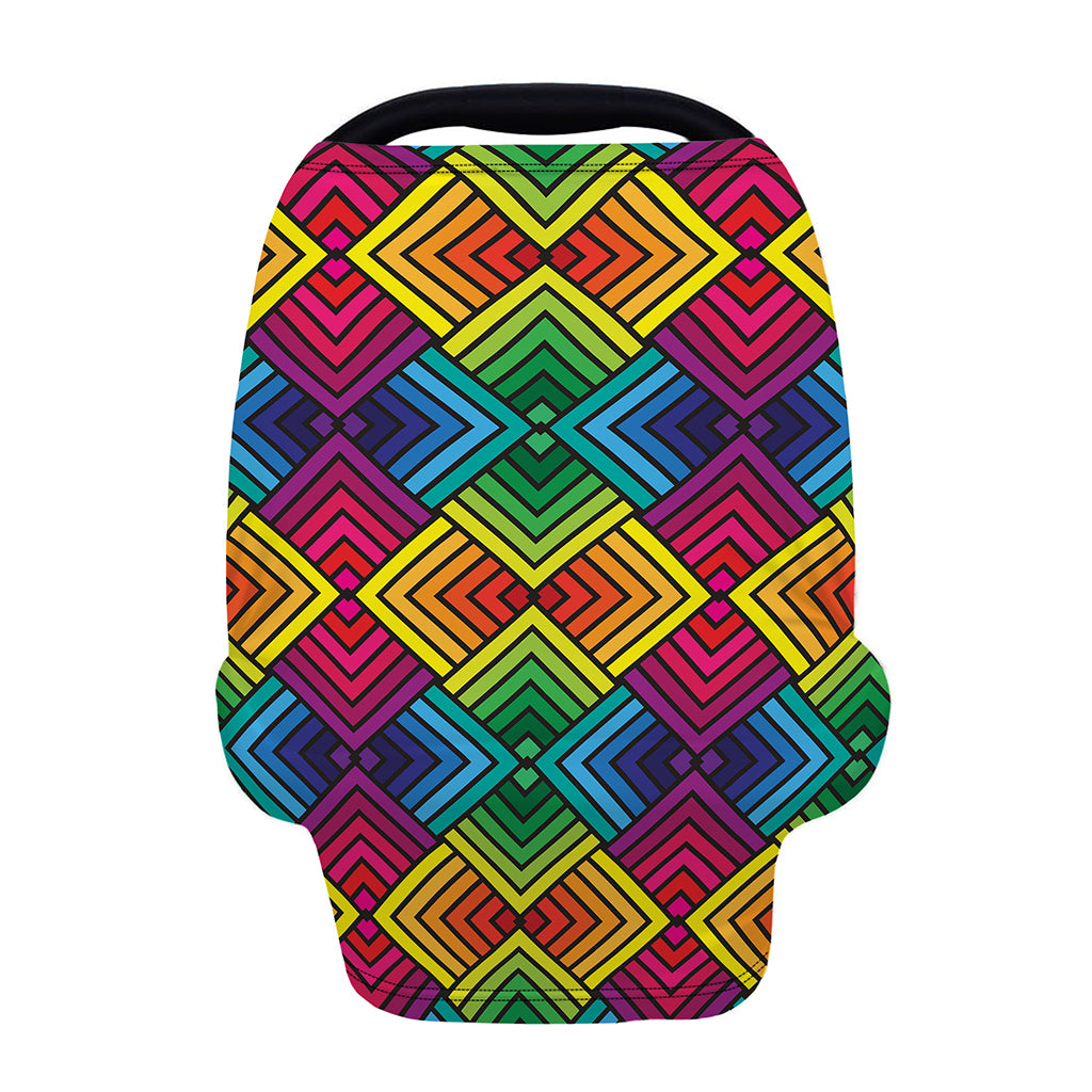 Geometric Rainbow Pattern Print Baby Seat Cover