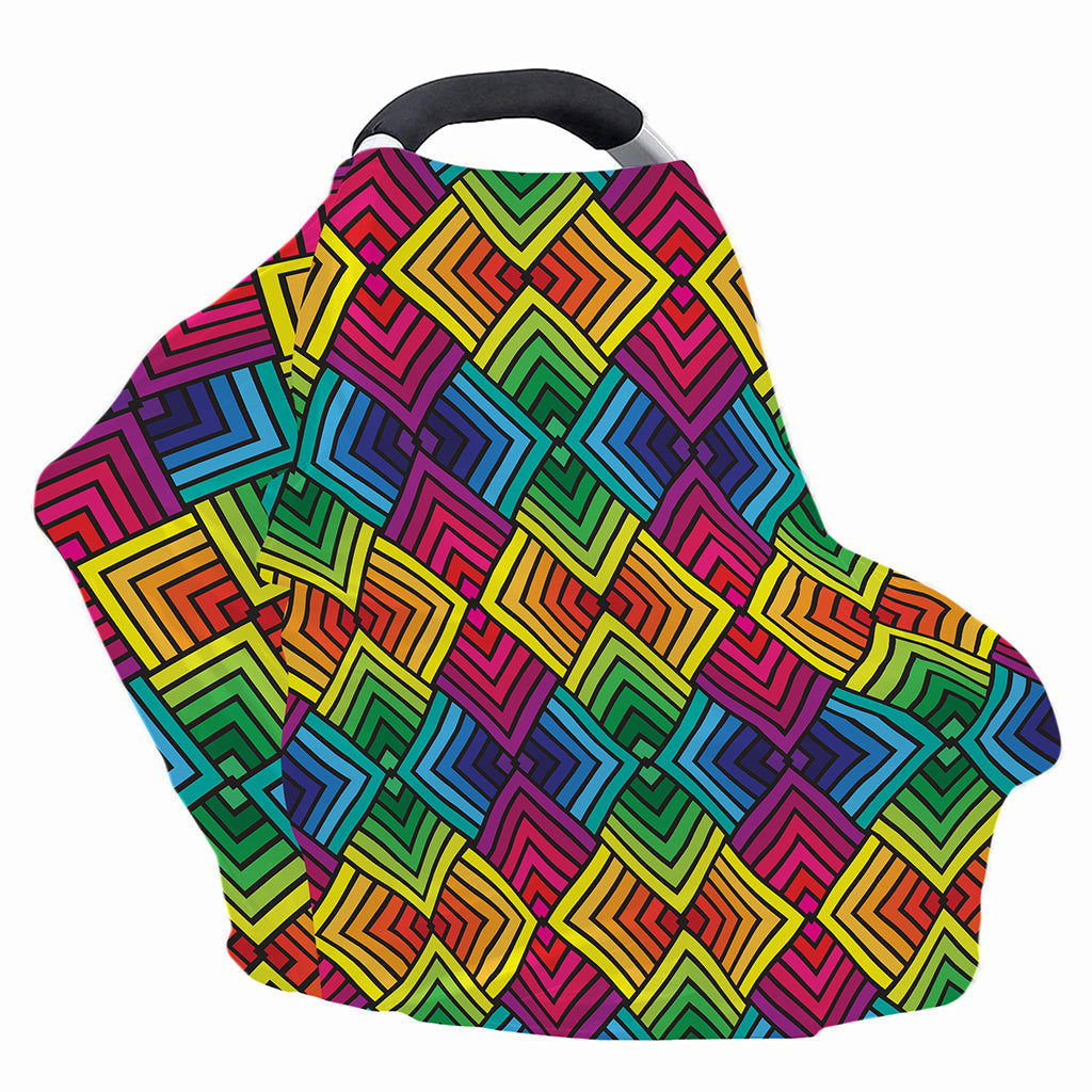 Geometric Rainbow Pattern Print Baby Seat Cover
