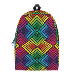 Geometric Rainbow Pattern Print Backpack