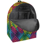 Geometric Rainbow Pattern Print Backpack