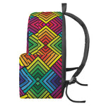Geometric Rainbow Pattern Print Backpack