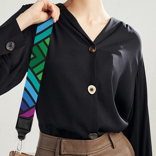 Geometric Rainbow Pattern Print Bag Strap