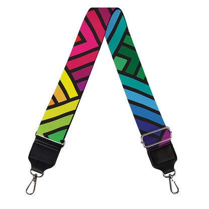 Geometric Rainbow Pattern Print Bag Strap