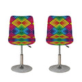 Geometric Rainbow Pattern Print Bar Stool Covers