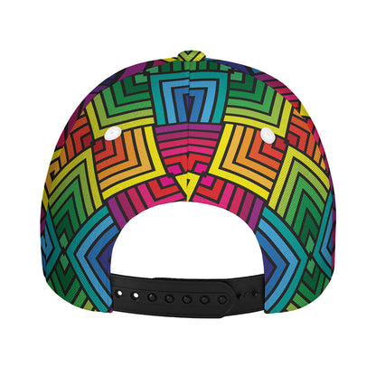 Geometric Rainbow Pattern Print Baseball Cap