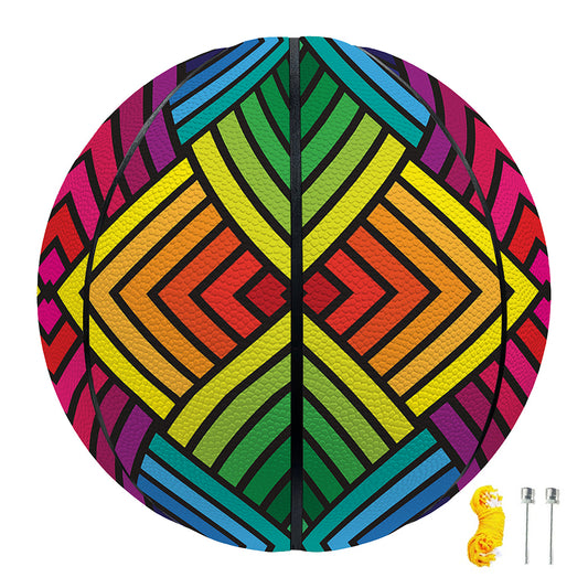 Geometric Rainbow Pattern Print Basketball