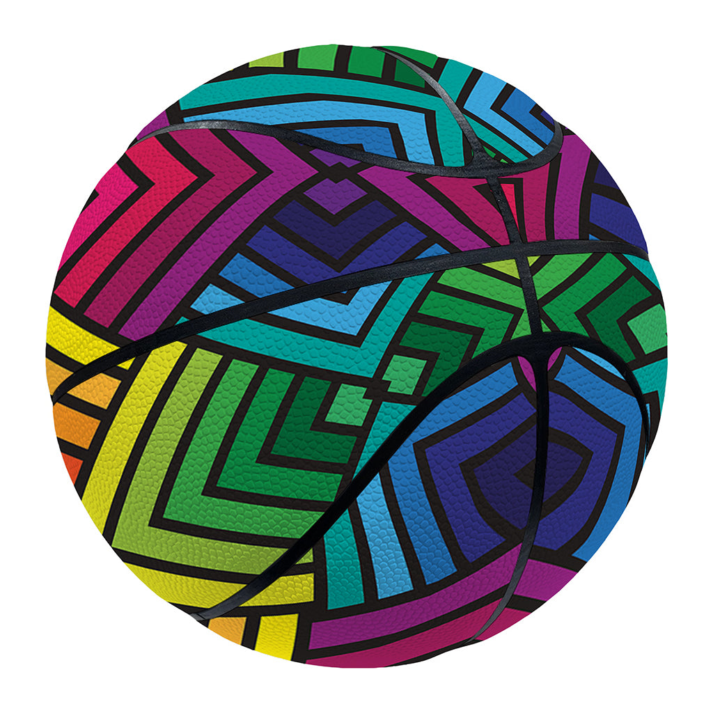 Geometric Rainbow Pattern Print Basketball