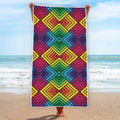 Geometric Rainbow Pattern Print Beach Towel