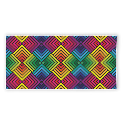 Geometric Rainbow Pattern Print Beach Towel