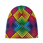 Geometric Rainbow Pattern Print Beanie