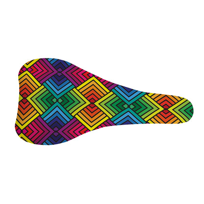 Geometric Rainbow Pattern Print Bicycle Seat Cover