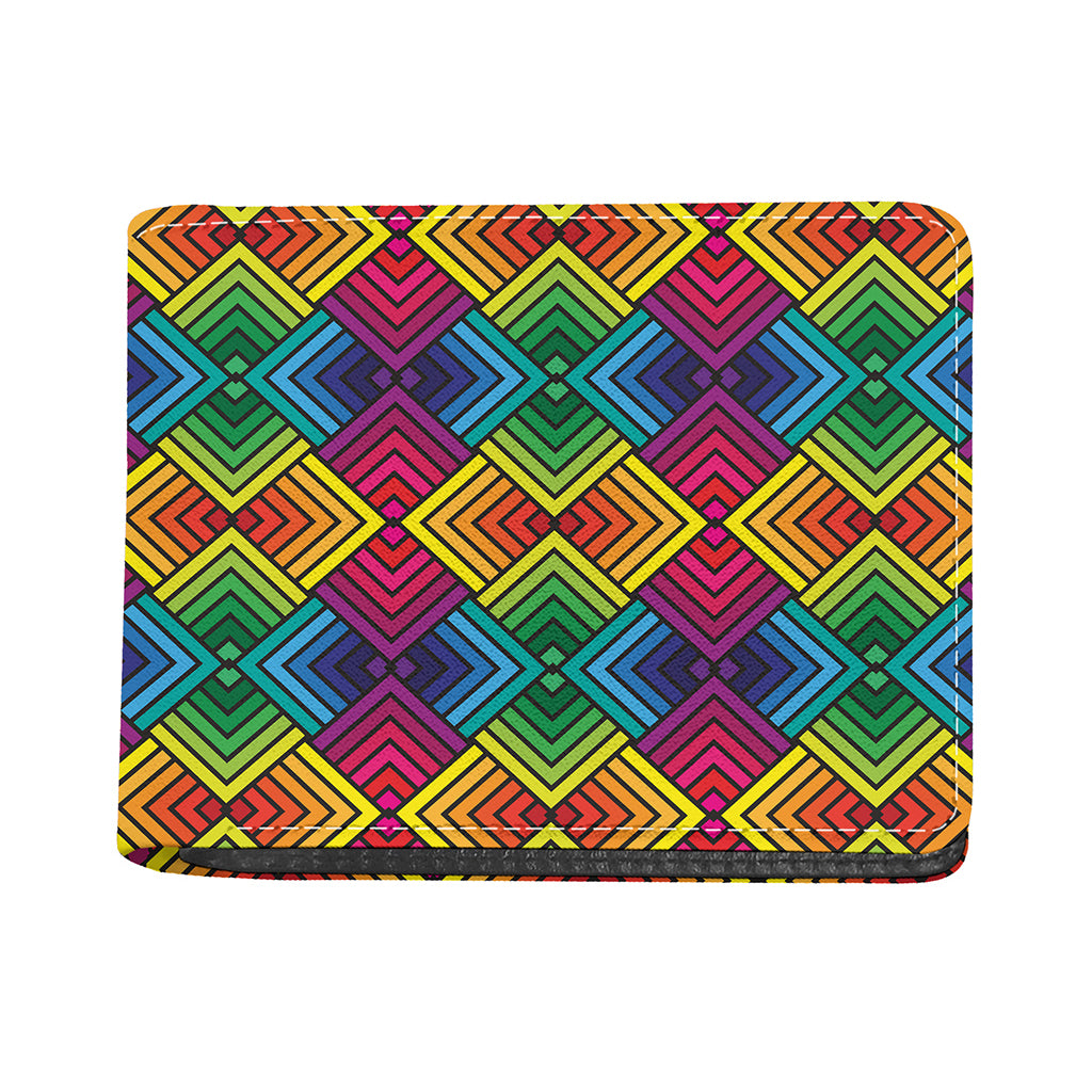 Geometric Rainbow Pattern Print Bifold Wallet