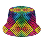 Geometric Rainbow Pattern Print Bucket Hat
