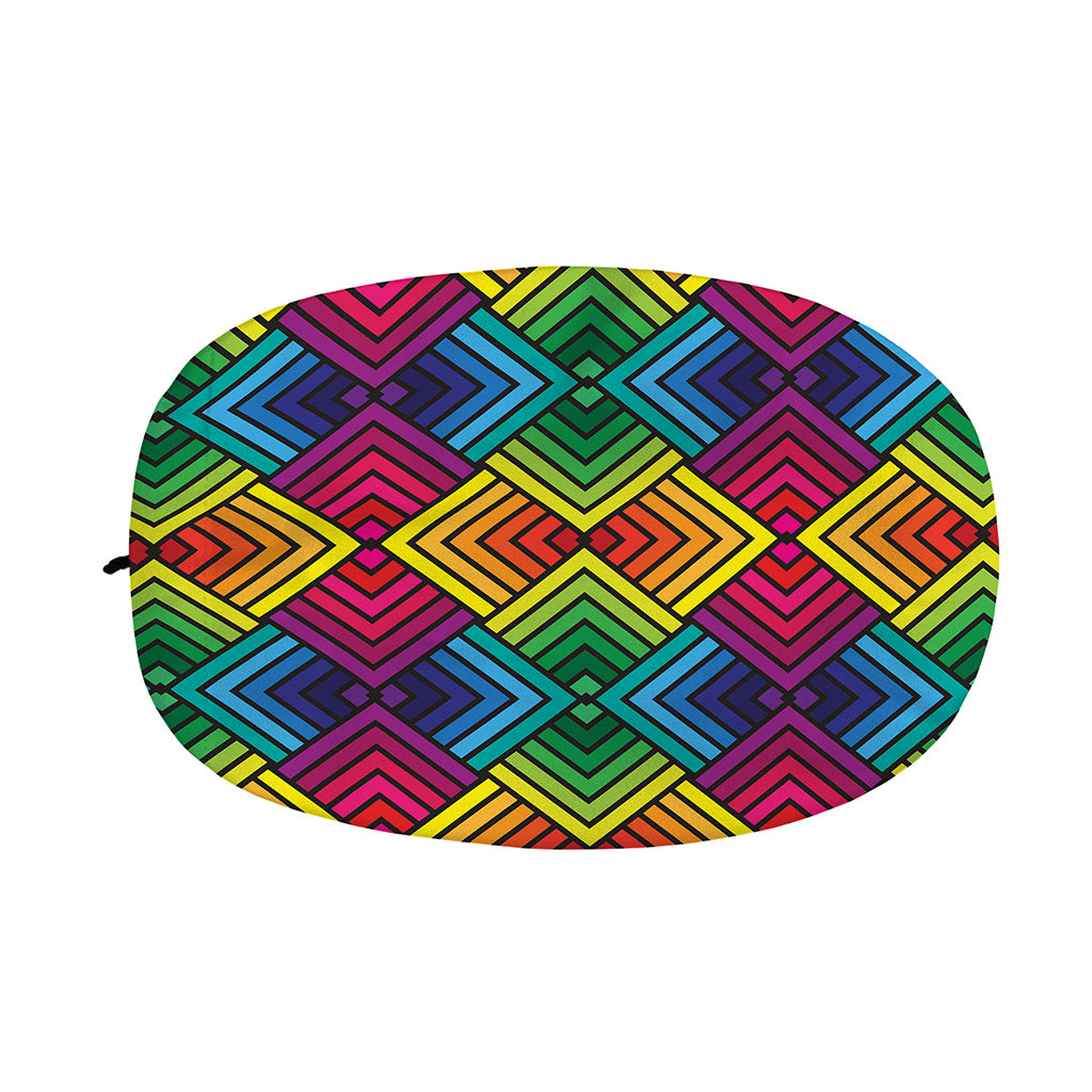 Geometric Rainbow Pattern Print Car Side Mirror Covers