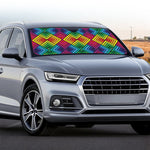Geometric Rainbow Pattern Print Car Windshield Sun Shade