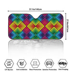 Geometric Rainbow Pattern Print Car Windshield Sun Shade
