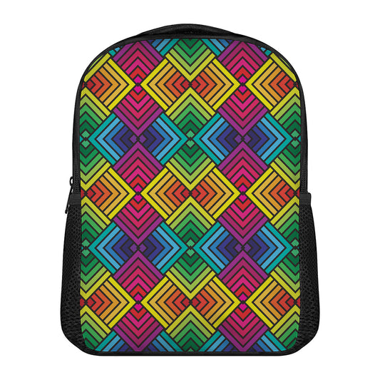 Geometric Rainbow Pattern Print Casual Backpack