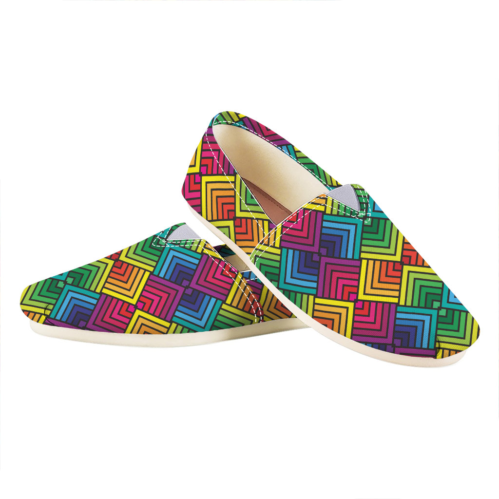 Geometric Rainbow Pattern Print Casual Shoes