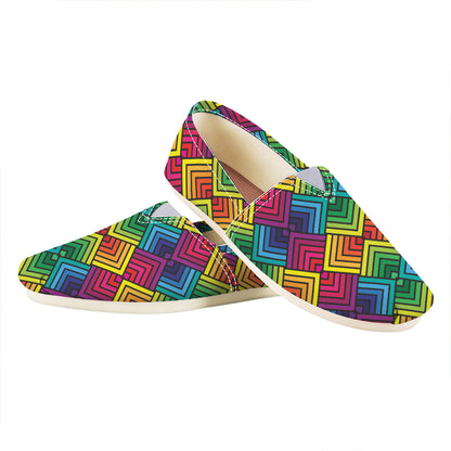 Geometric Rainbow Pattern Print Casual Shoes