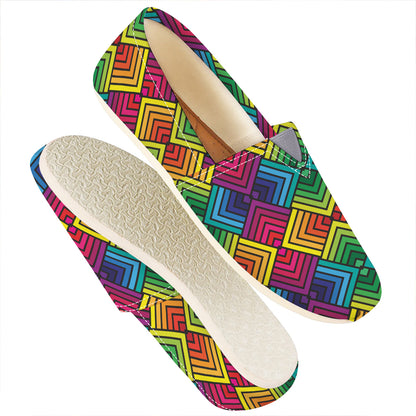 Geometric Rainbow Pattern Print Casual Shoes
