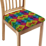 Geometric Rainbow Pattern Print Chair Cushion Cover