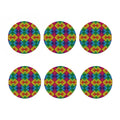Geometric Rainbow Pattern Print Coaster Set