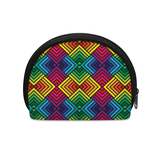 Geometric Rainbow Pattern Print Coin Purse