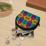 Geometric Rainbow Pattern Print Coin Purse
