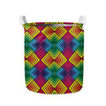 Geometric Rainbow Pattern Print Collapsible Laundry Basket