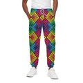Geometric Rainbow Pattern Print Cotton Sweatpants