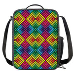 Geometric Rainbow Pattern Print Crossbody Lunch Bag