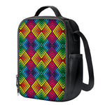Geometric Rainbow Pattern Print Crossbody Lunch Bag