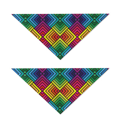 Geometric Rainbow Pattern Print Dog Bandana