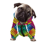 Geometric Rainbow Pattern Print Dog Zip Up Hoodie