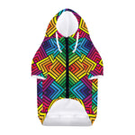 Geometric Rainbow Pattern Print Dog Zip Up Hoodie