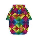Geometric Rainbow Pattern Print Dog Zip Up Hoodie