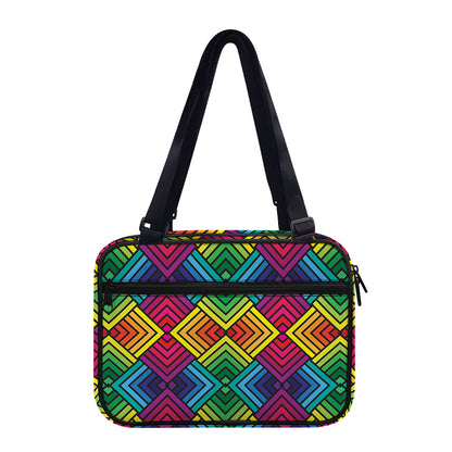 Geometric Rainbow Pattern Print Double Strap Bible Bag