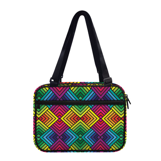 Geometric Rainbow Pattern Print Double Strap Bible Bag