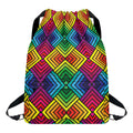 Geometric Rainbow Pattern Print Drawstring Backpack