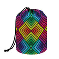 Geometric Rainbow Pattern Print Drawstring Makeup Bag