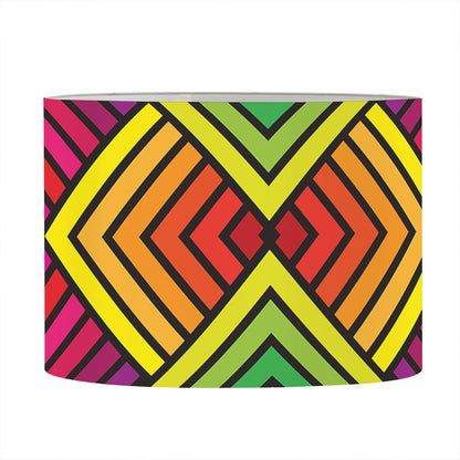 Geometric Rainbow Pattern Print Drum Lamp Shade
