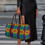 Geometric Rainbow Pattern Print Duffle Bag