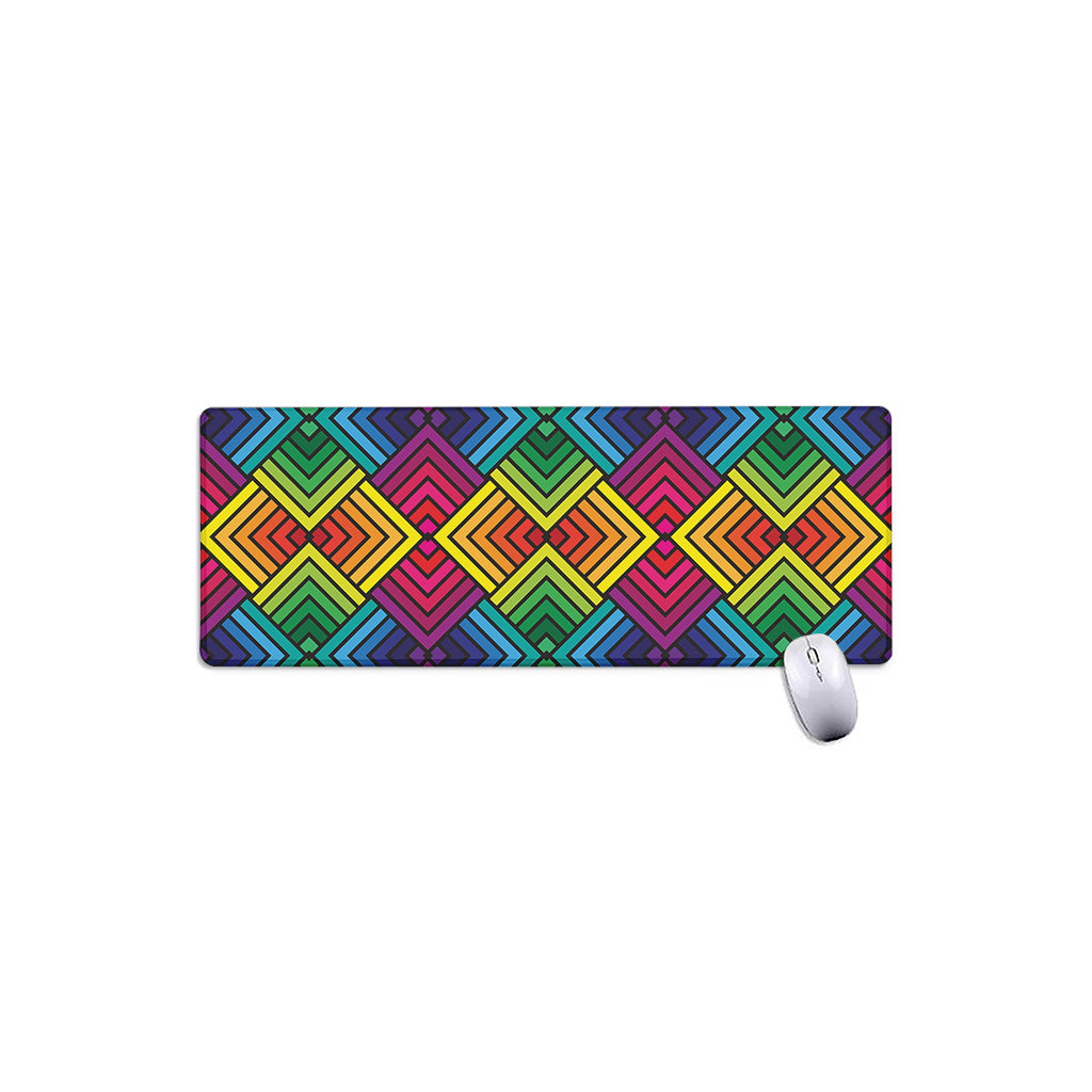 Geometric Rainbow Pattern Print Extended Mouse Pad