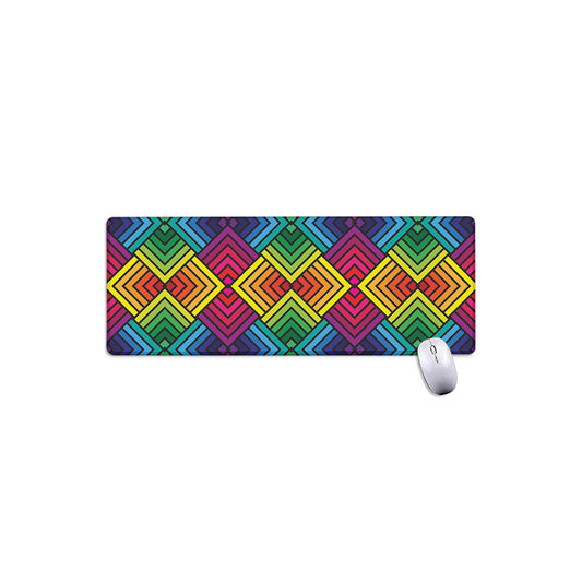Geometric Rainbow Pattern Print Extended Mouse Pad
