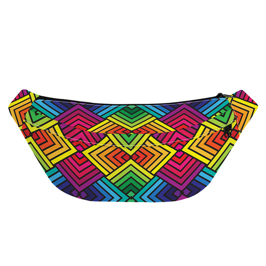 Geometric Rainbow Pattern Print Fanny Pack
