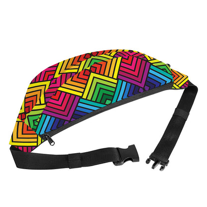 Geometric Rainbow Pattern Print Fanny Pack