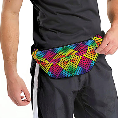 Geometric Rainbow Pattern Print Fanny Pack