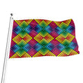 Geometric Rainbow Pattern Print Flag